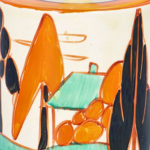 Clarice Cliff Orange Tree and House Preserve Pot image-3