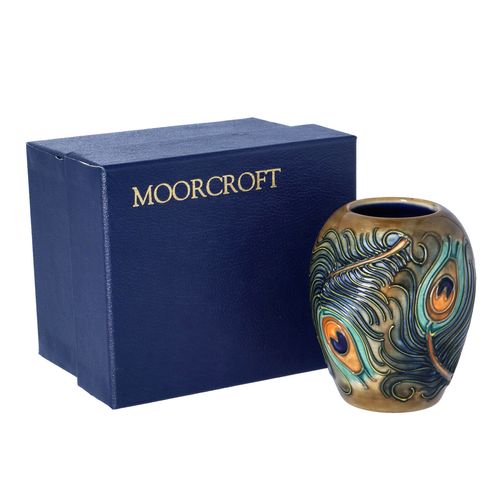 Moorcroft Squat Peacock Vase image-1