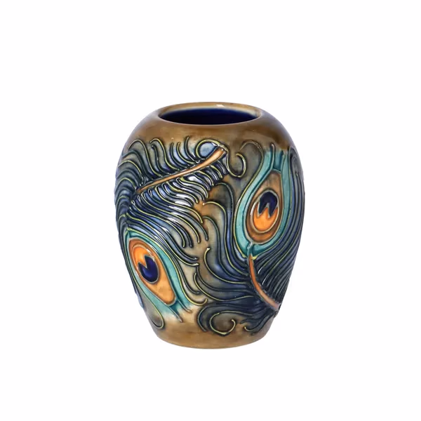 Moorcroft Squat Peacock Vase