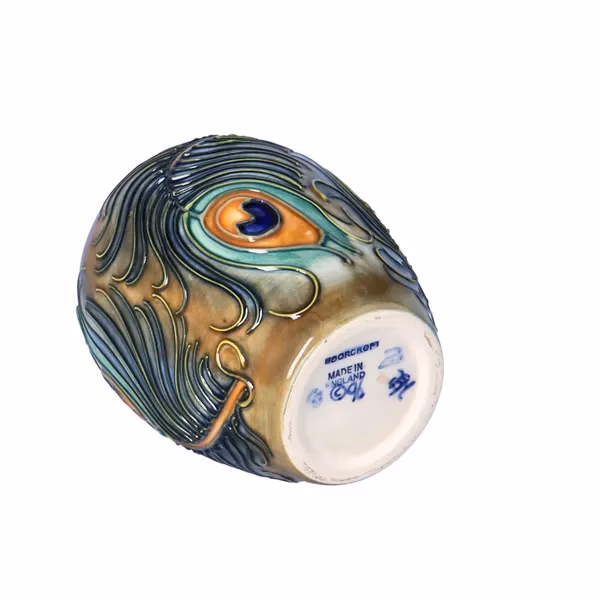 Moorcroft Squat Peacock Vase