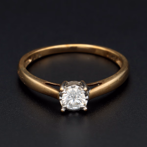 Gold 0.25ct Brilliant-Cut Diamond Ring