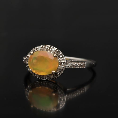 Gold Opal Diamond Ring image-3