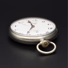 Omega Stainless Steel Open Face Pocket Watch