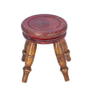 Rare Mid Victorian Miniature Stool Candle Stand