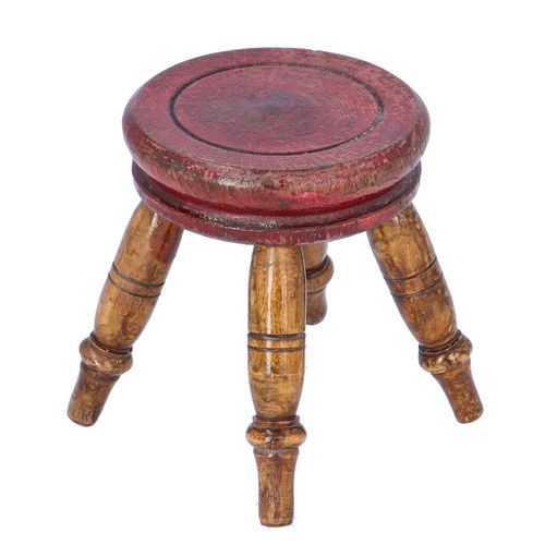 Rare Mid Victorian Miniature Stool Candle Stand image-2