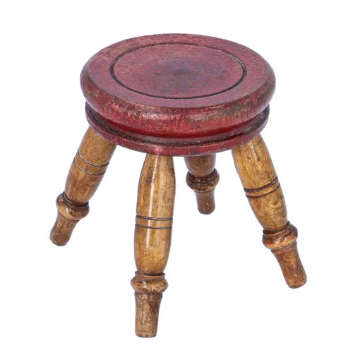 Rare Mid Victorian Miniature Stool Candle Stand image-4