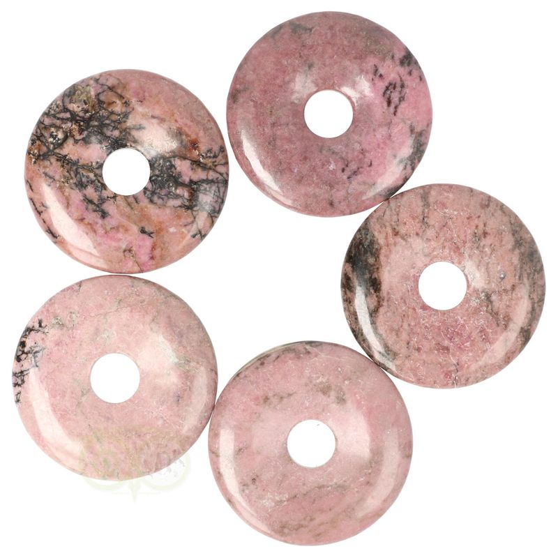 Rhodoniet edelstenen Ø4 cm donut hanger kopen | Edelstenen Webwinkel - Webshop Danielle Forrer
