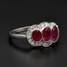 Platinum 1.55ct Ruby & 0.35ct Diamond Ring