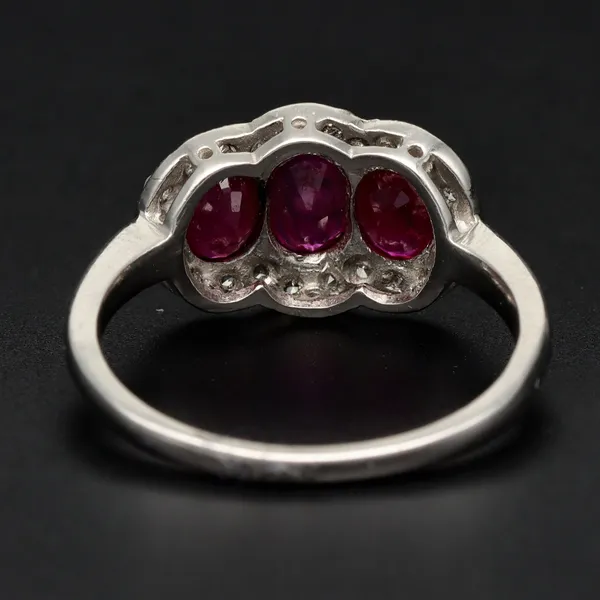 Platinum 1.55ct Ruby & 0.35ct Diamond Ring