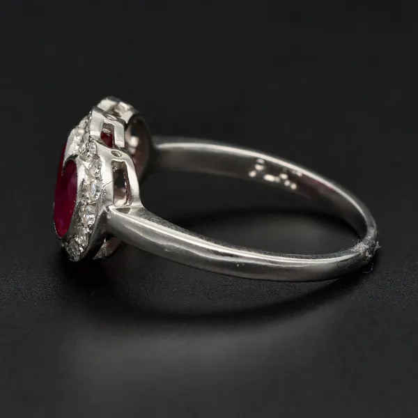 Platinum 1.55ct Ruby & 0.35ct Diamond Ring