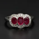 Platinum 1.55ct Ruby & 0.35ct Diamond Ring