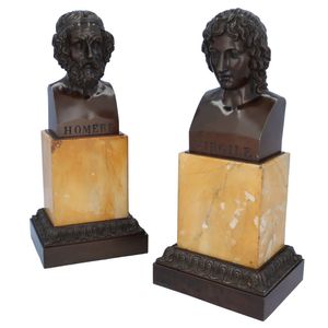 Rare Pair of Early 19th Century Busts Homer and Virgil