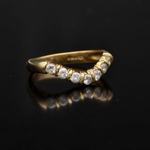 18K Gold Diamond Wishbone Ring