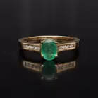 9ct Yellow Gold Emerald and Diamond Ring