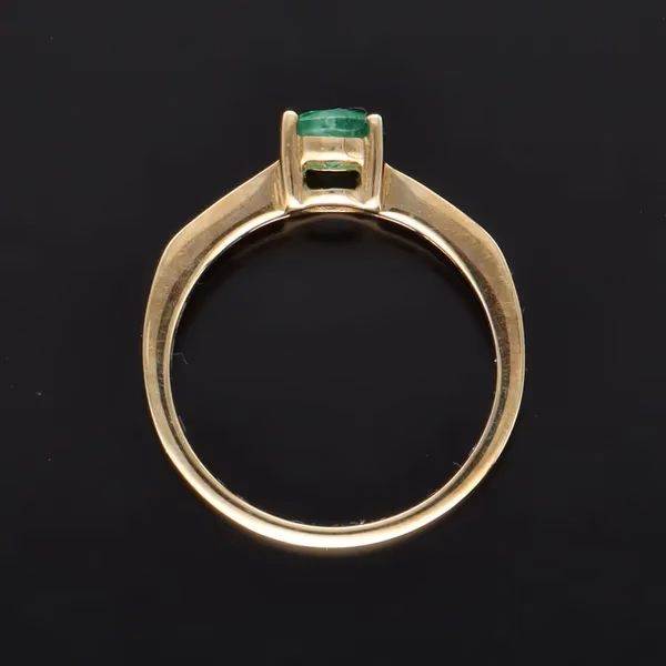 9ct Yellow Gold Emerald and Diamond Ring