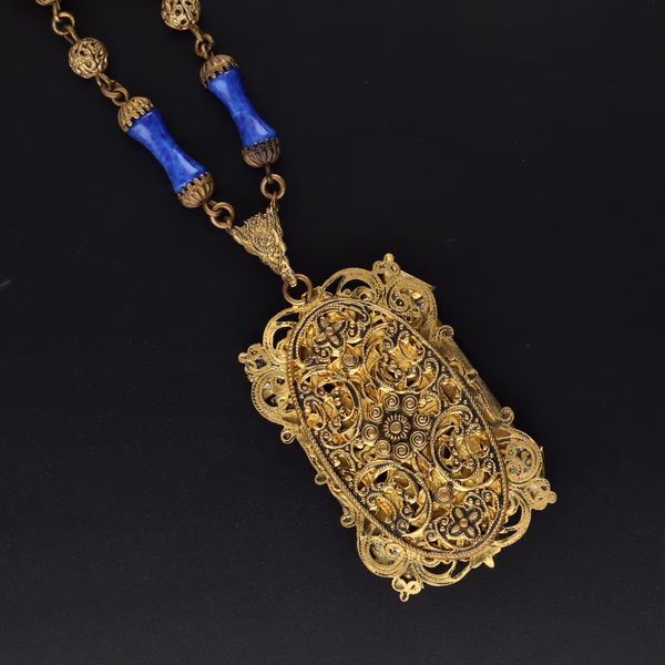 Rare Vintage Lapis Blue Neiger Necklace