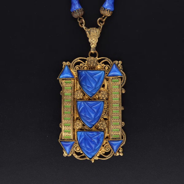 Rare Vintage Lapis Blue Neiger Necklace