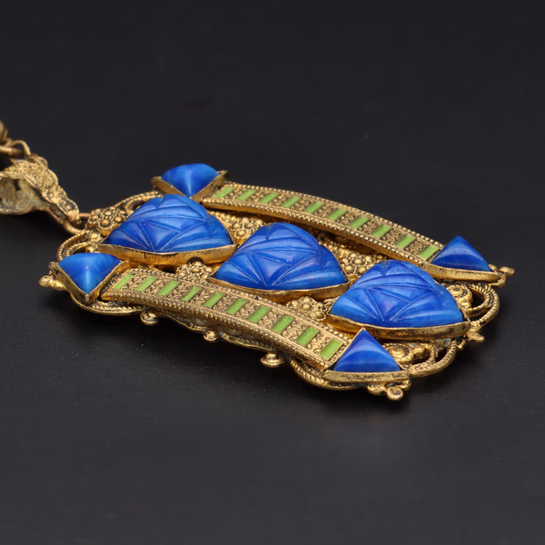 Rare Vintage Lapis Blue Neiger Necklace