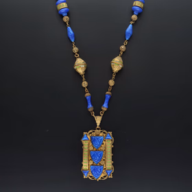 Rare Vintage Lapis Blue Neiger Necklace