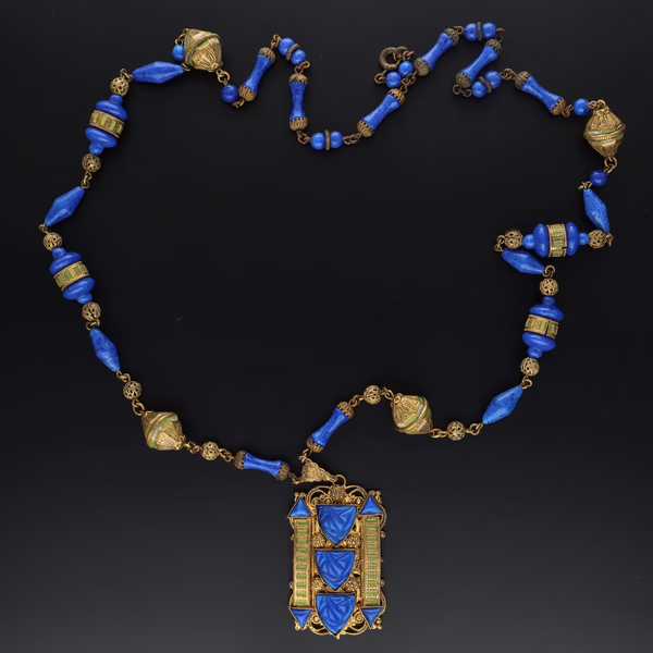 Rare Vintage Lapis Blue Neiger Necklace