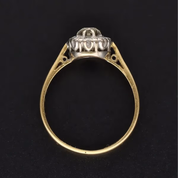 18ct Yellow Gold Diamond Cluster Ring