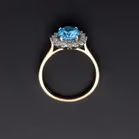 9ct Gold Diamond and Blue Topaz Ring