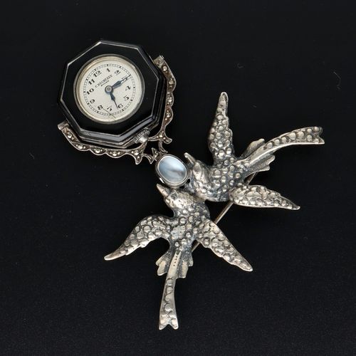 C Bucherer Silver Watch Brooch image-5