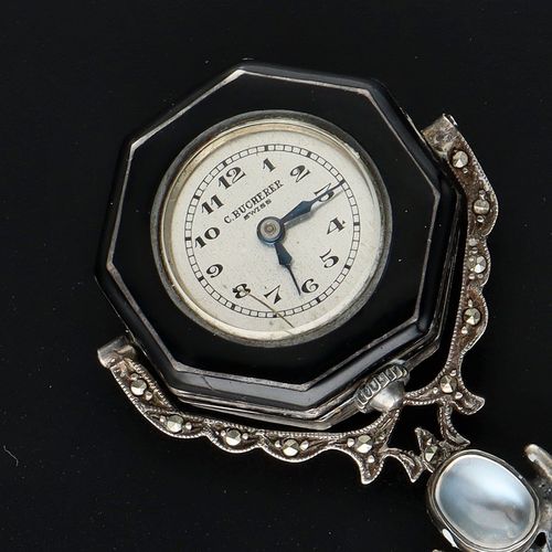 C Bucherer Silver Watch Brooch image-3