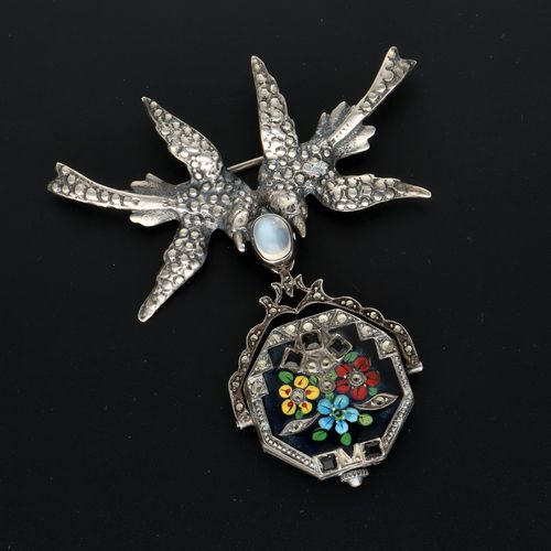 C Bucherer Silver Watch Brooch image-2