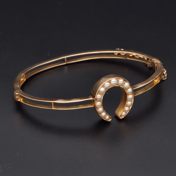15ct Yellow Gold Horseshoe Bracelet