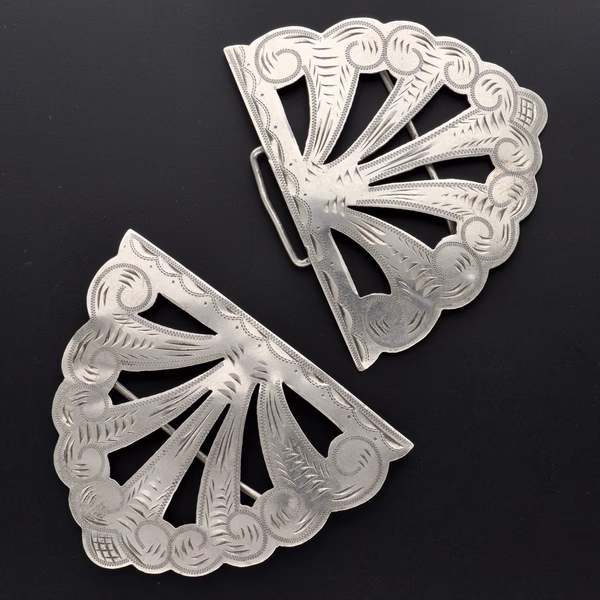 Danish 830 Silver Deco Nurses Belt Buckle by Bernhard Hertz