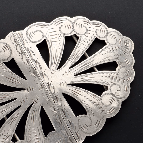 Danish 830 Silver Deco Nurses Belt Buckle by Bernhard Hertz