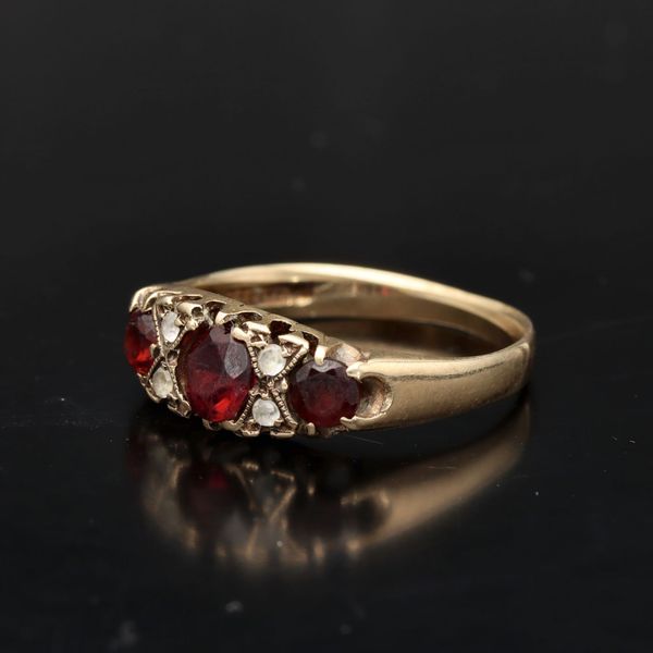 9ct Yellow Gold Ruby and Diamond Ring
