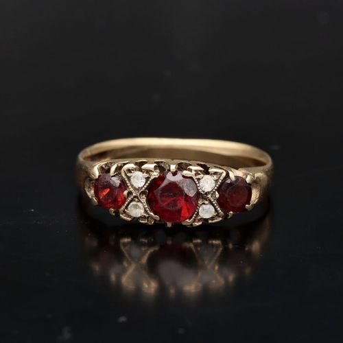 9ct Yellow Gold Ruby and Diamond Ring image-2