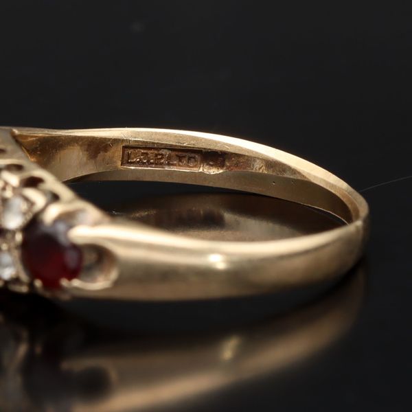 9ct Yellow Gold Ruby and Diamond Ring