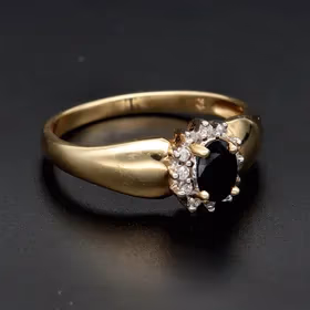 Gold Sapphire Diamond Ring