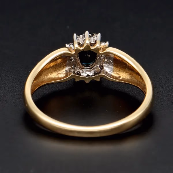 Gold Sapphire Diamond Ring