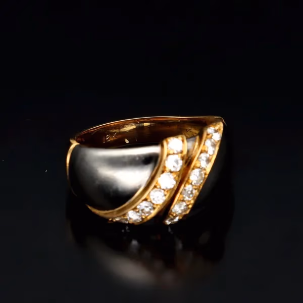 18ct Bi-colour Gold Brilliant cut Diamond Ring