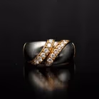 18ct Bi-colour Gold Brilliant cut Diamond Ring