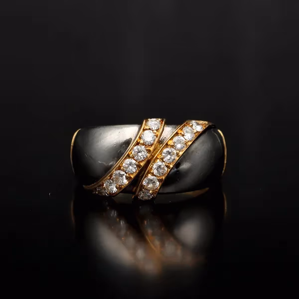 18ct Bi-colour Gold Brilliant cut Diamond Ring