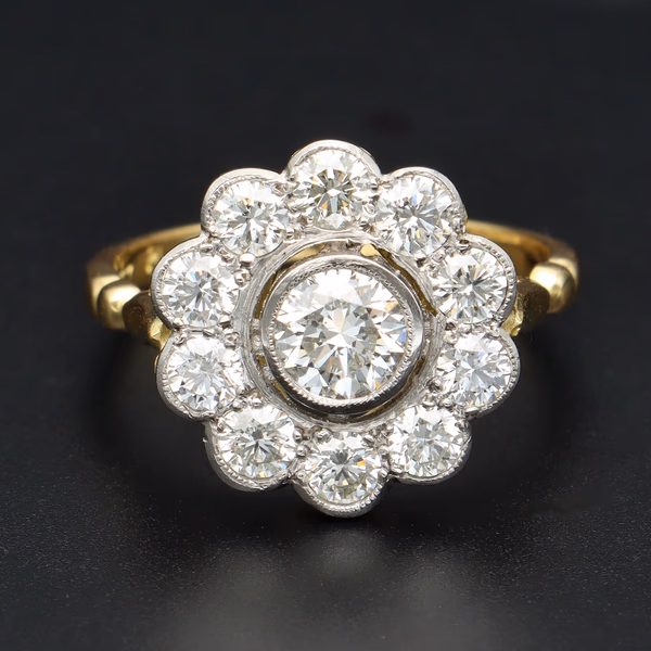 18ct Yellow Gold Cluster Ring