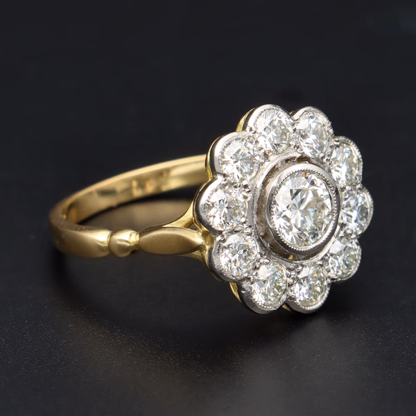 18ct Yellow Gold Cluster Ring