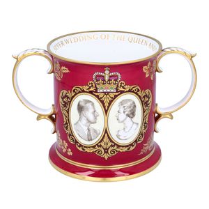 Royal Silver Wedding Anniversary Spode Loving Cup