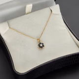 9ct Gold Diamond and Sapphire Pendant and Chain