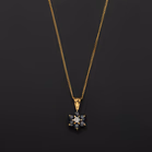 9ct Gold Diamond and Sapphire Pendant and Chain