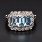 18ct White Gold Aquamarine Diamond Ring