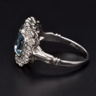 18ct White Gold Aquamarine Diamond Ring