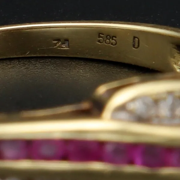 14ct Gold Ruby Diamond Ring