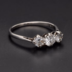 18Ct White Gold Diamond Three-Stone Ring