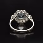 Aquamarine and Diamond Platinum Ring
